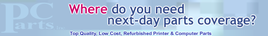 PC Parts, Inc. offers extensive next-day parts coverage.